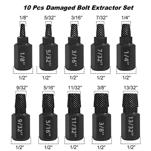 10PCS Damaged Screw Extractor Kit