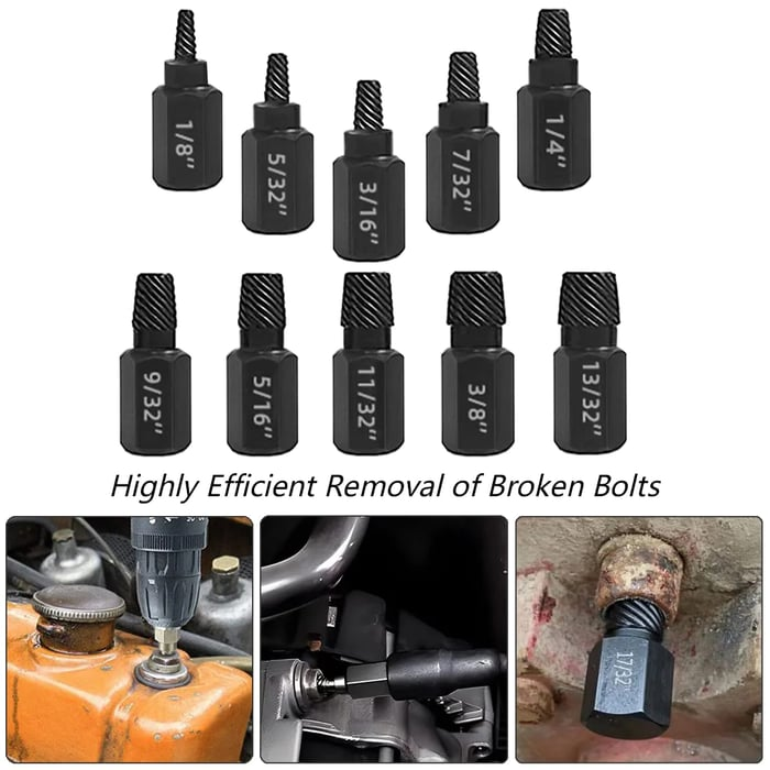 10PCS Damaged Screw Extractor Kit