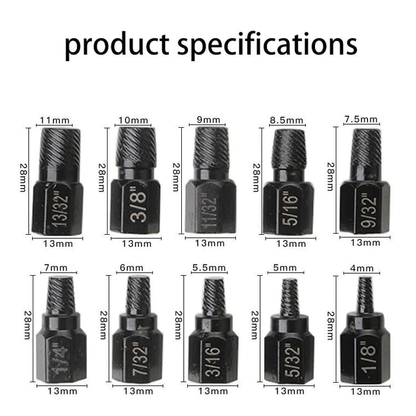 10PCS Damaged Screw Extractor Kit