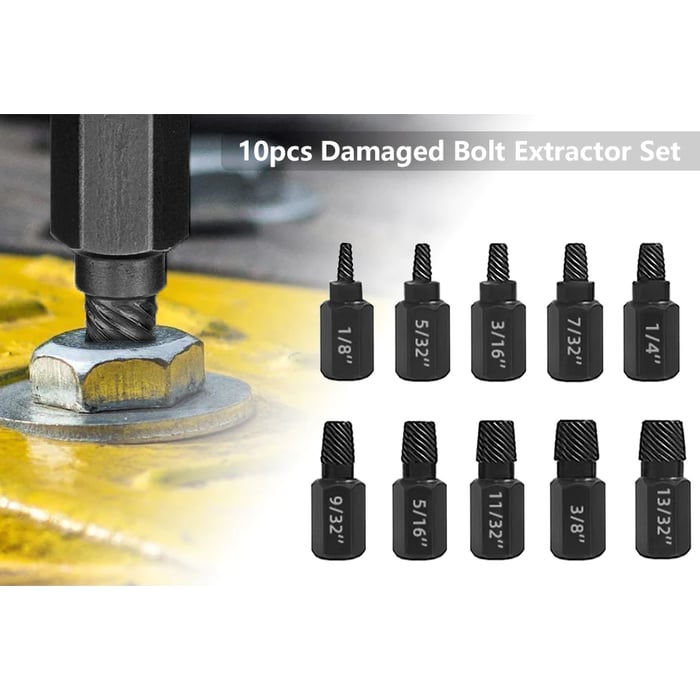 10PCS Damaged Screw Extractor Kit