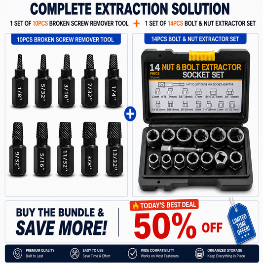 10PCS Damaged Screw Extractor Kit