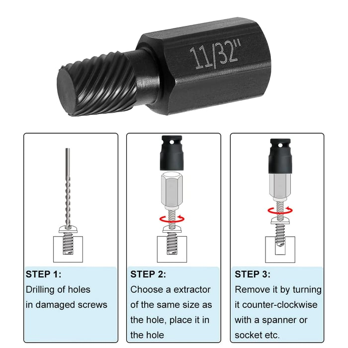 10PCS Damaged Screw Extractor Kit